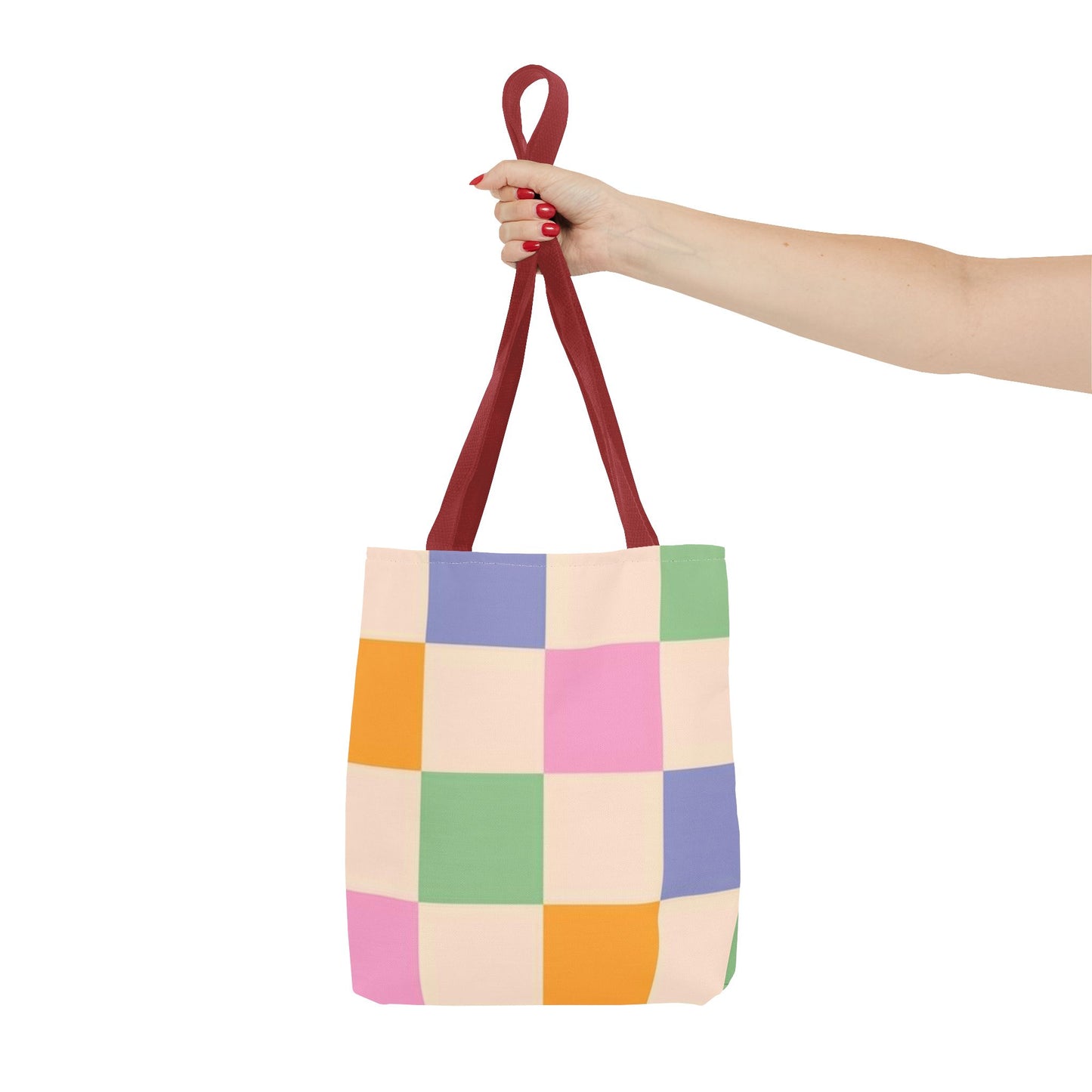 Pink Checkered All Over Print BRAND NEW Purse - Pocketbook - Travel Tote Bag