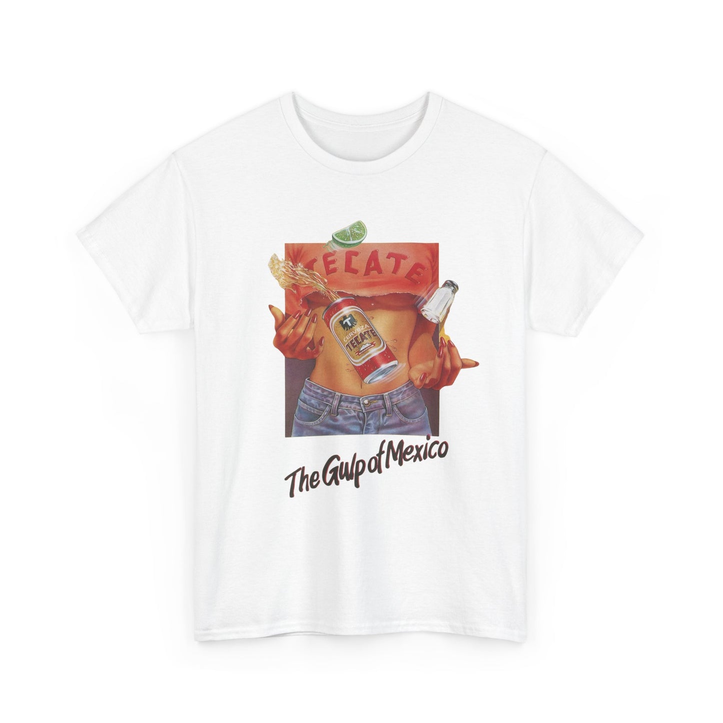 Tecate The Gulp Of Mexico Beer Graphic T-Shirt Women's Heavy Comfy Cotton Tee