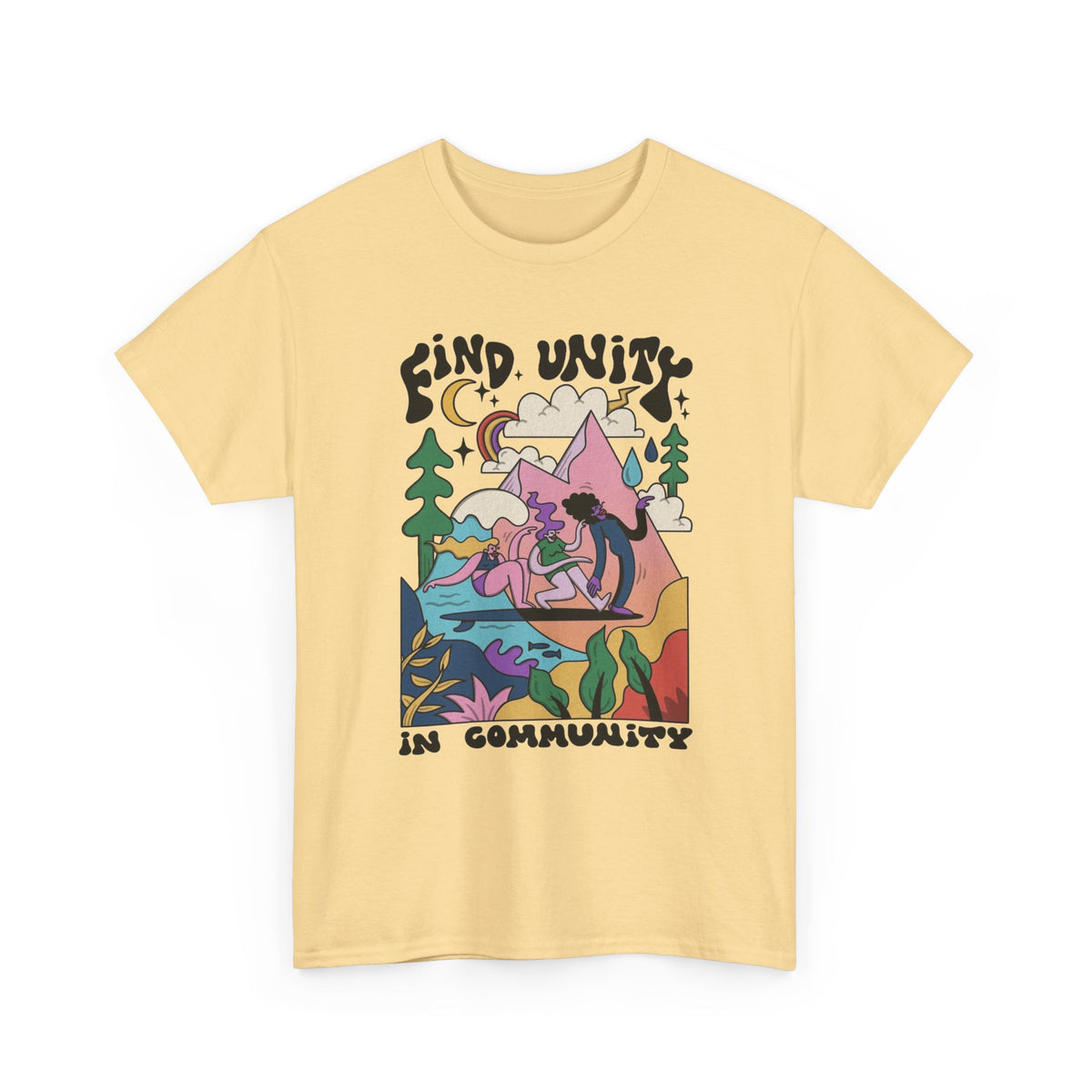 Find Unity In Community Graphic T Shirt Men's Heavy Cotton Tee