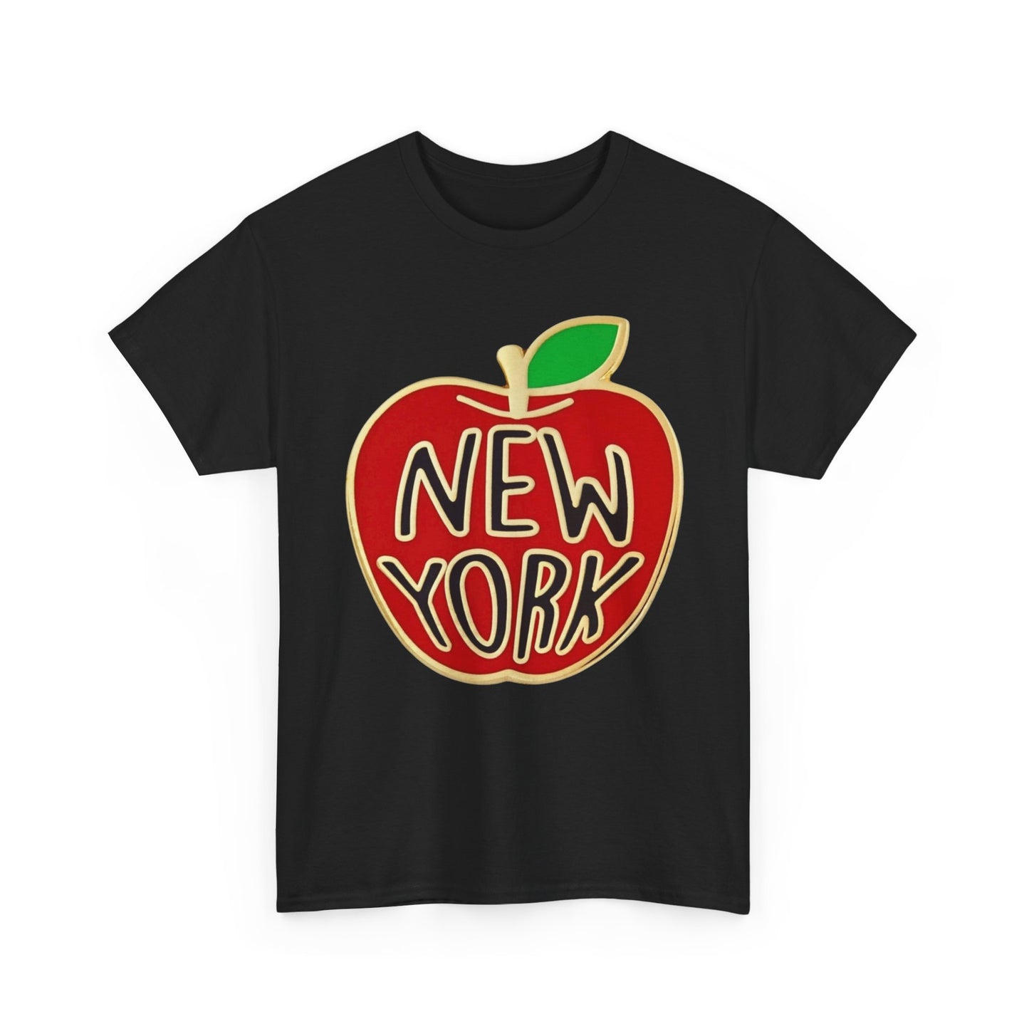 New York Big Apple Gold Graphic T Shirt NEW GIFT Unisex Heavy Cotton Tee