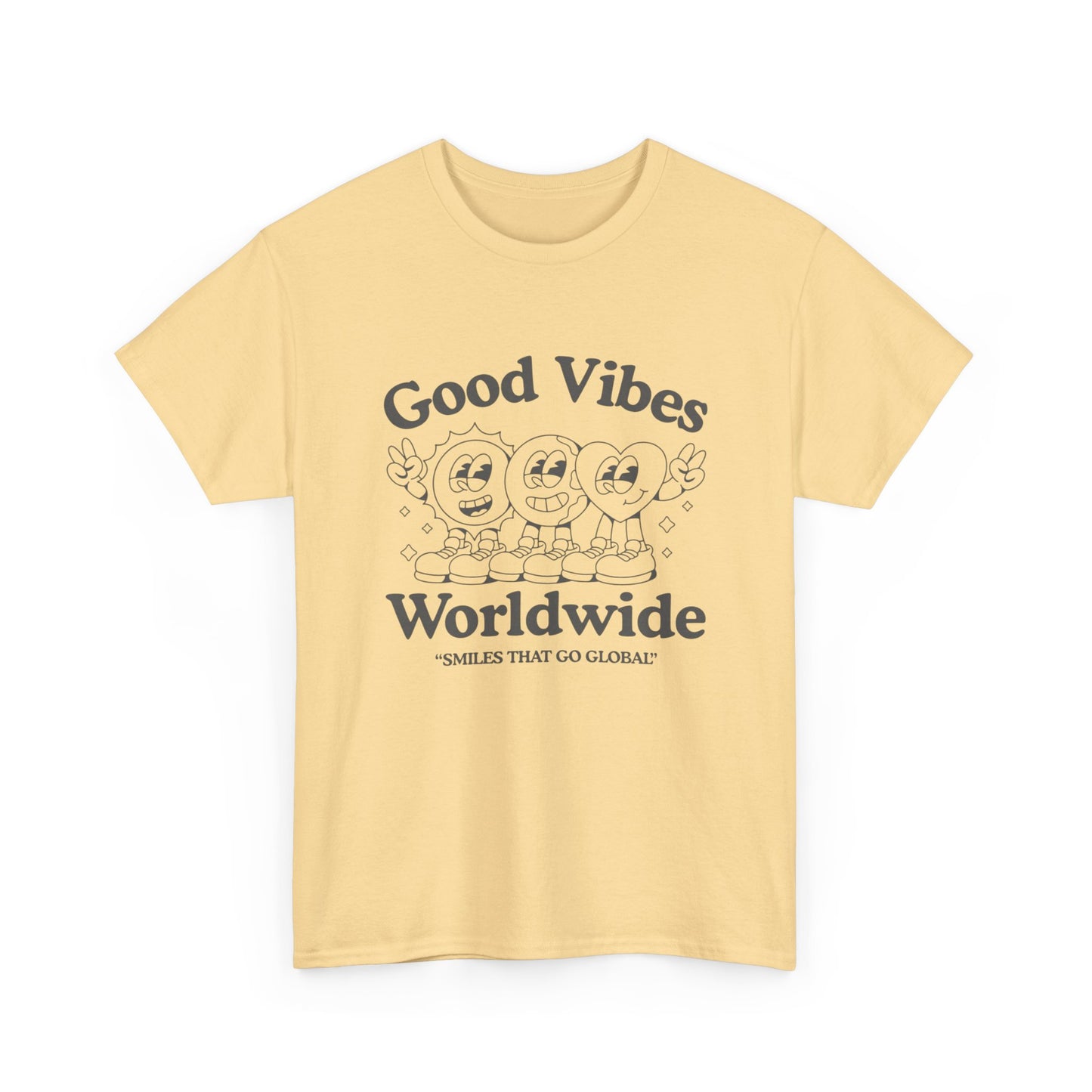 Good Vibes Worldwide Graphic T Shirt NEW ADULT Unisex Heavy Cotton Tee