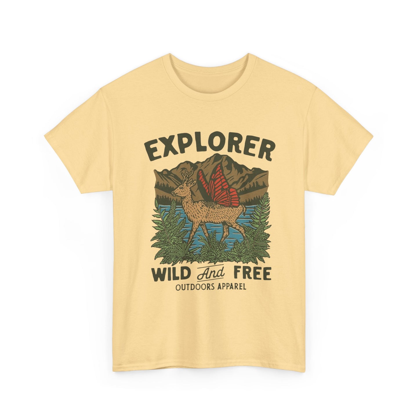 Explorer Wild And Free Graphic T Shirt Unisex Heavy Cotton Tee
