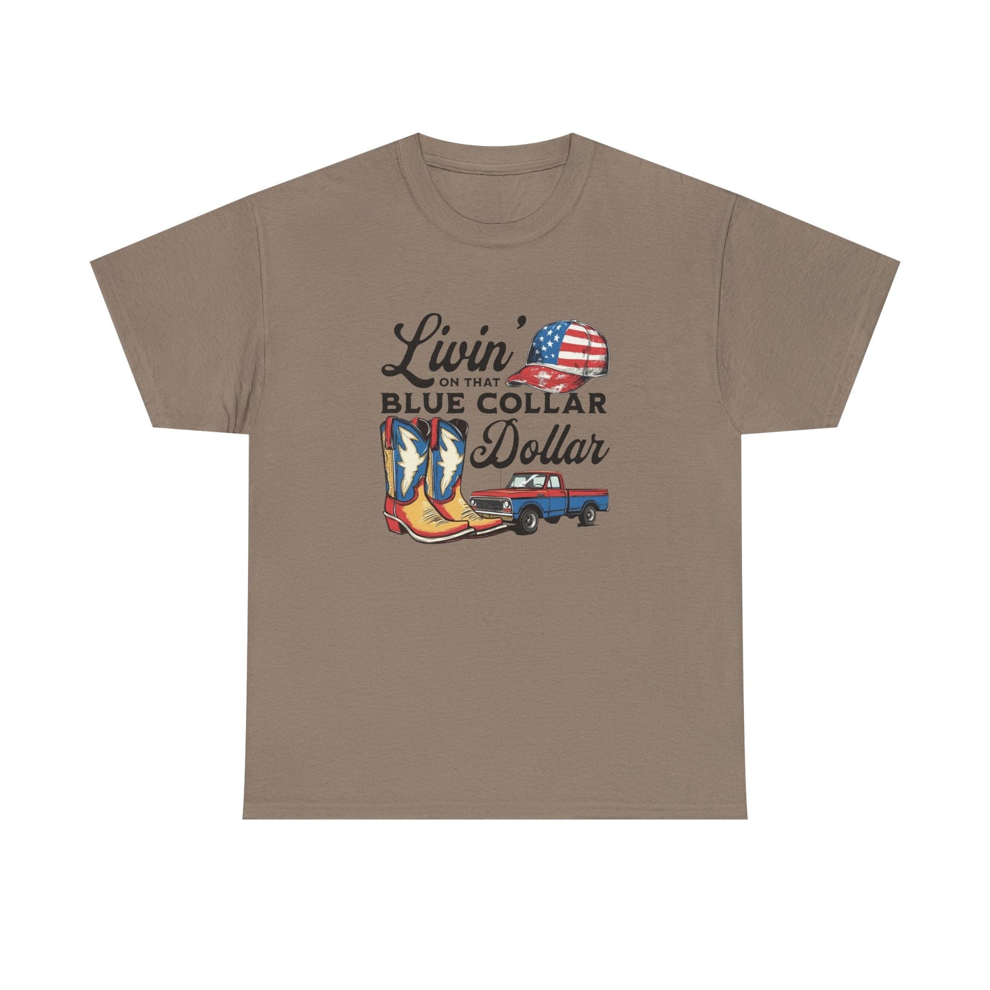 Living That Blue Collar Life Graphic T Shirt Unisex Heavy Cotton Tee Gift