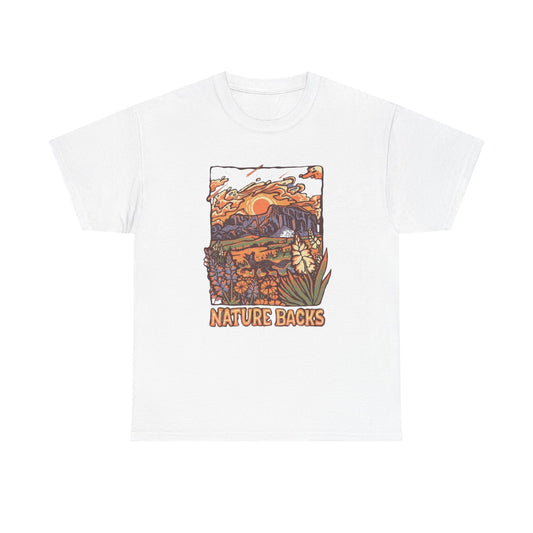 Nature Backs Graphic T Shirt Unisex Heavy Cotton Tee