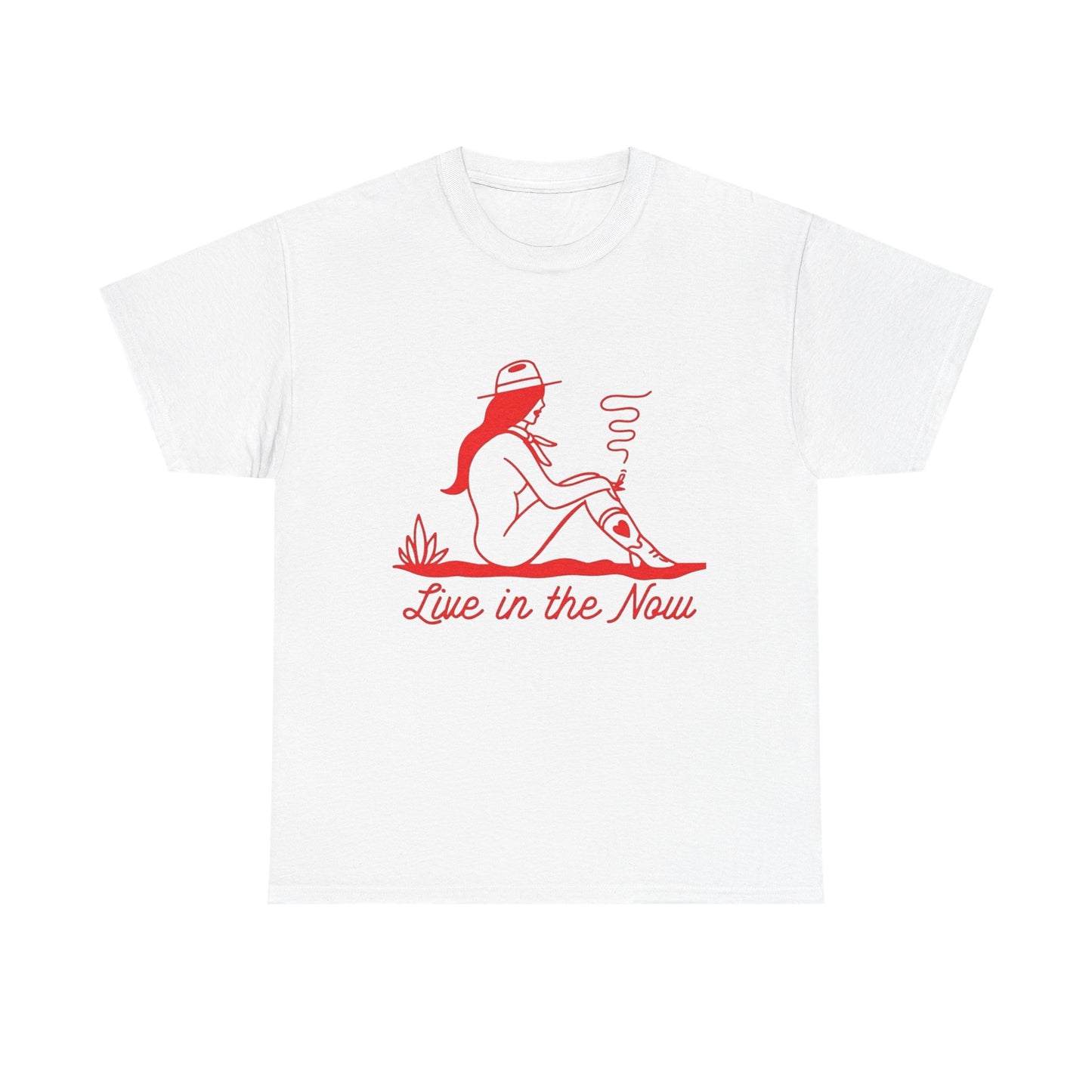 Live In The Now Cowgirl Graphic T-Shirt Cotton Tee New Gift Vintage