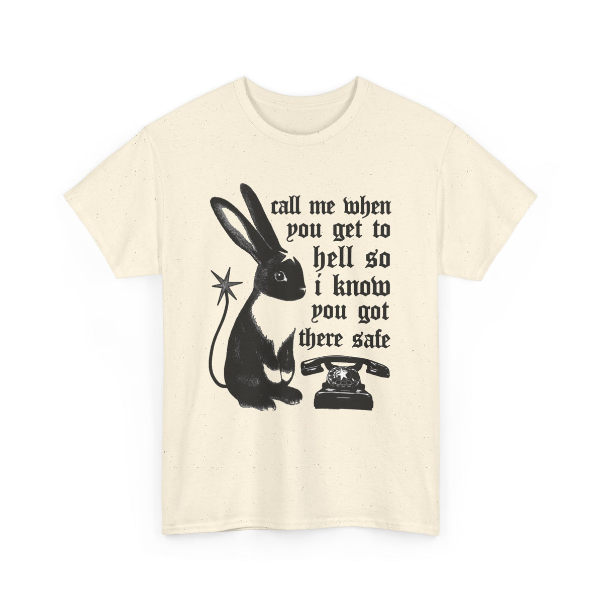 Black Rabbit Telephone Quote T-Shirt Men's Graphic Tee