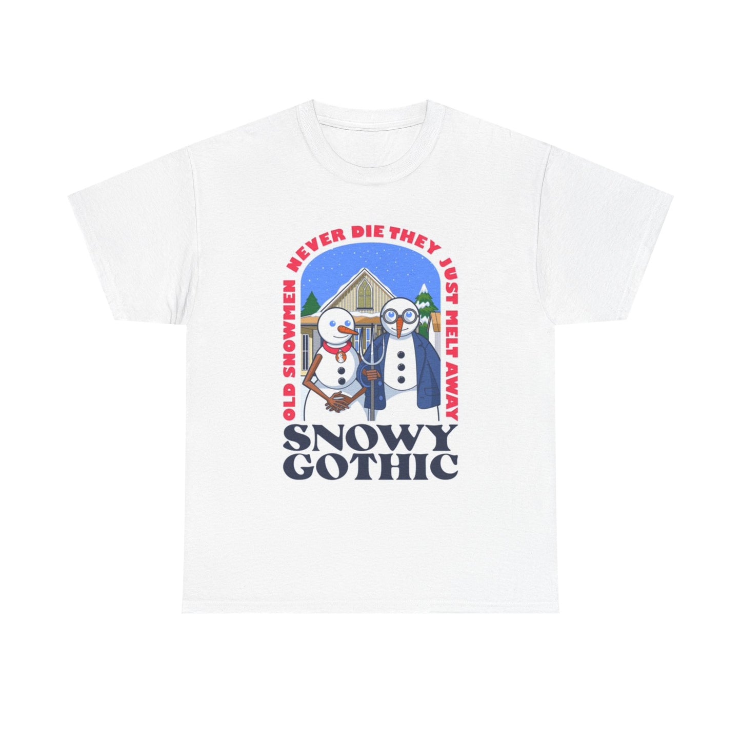 Snowy Gothic Graphic T Shirt Funny Christmas Unisex Heavy Cotton Tee