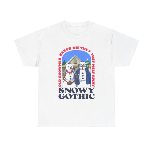 Snowy Gothic Graphic T Shirt Funny Christmas Unisex Heavy Cotton Tee