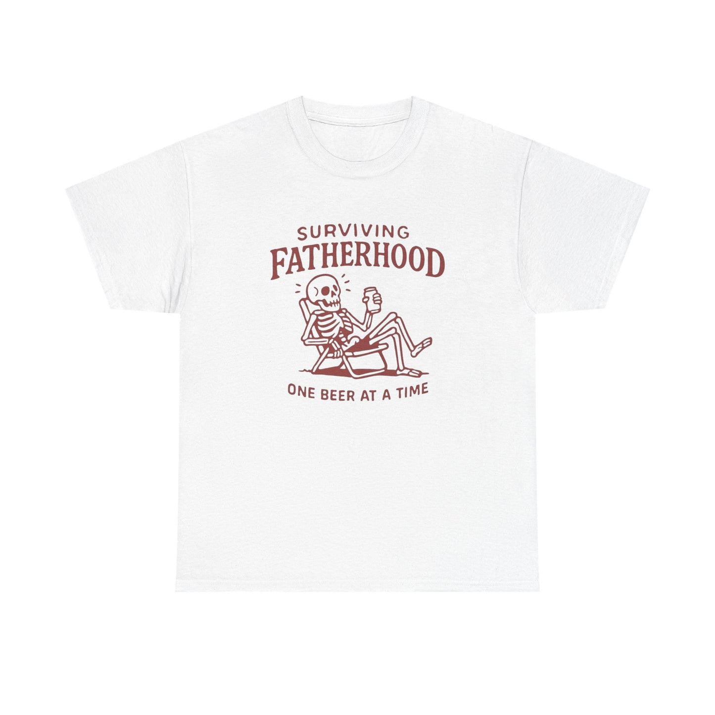 Surviving Fatherhood One Beer At A Time Graphic T Shirt Unisex Heavy Cotton Tee