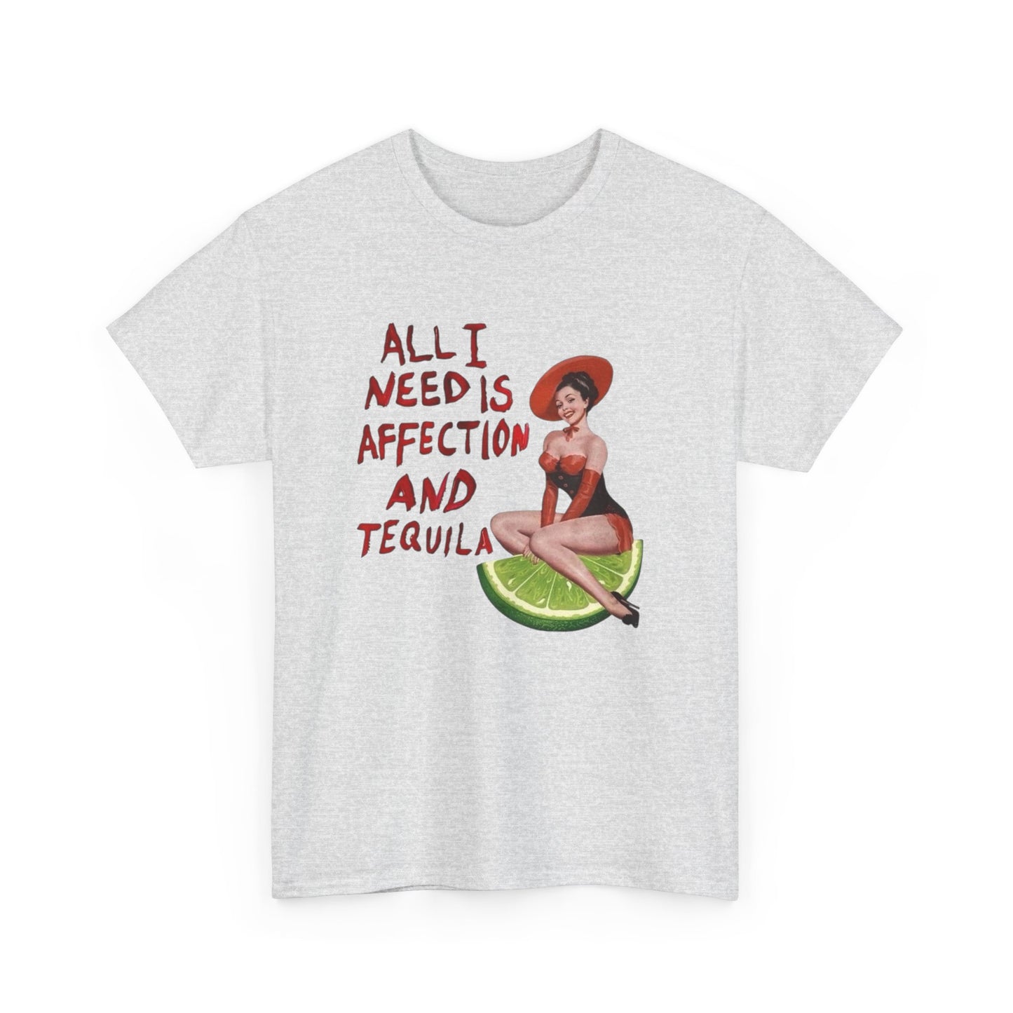 Tequila And Affection Graphic T-Shirt Women's Heavy Comfy Cotton Tee