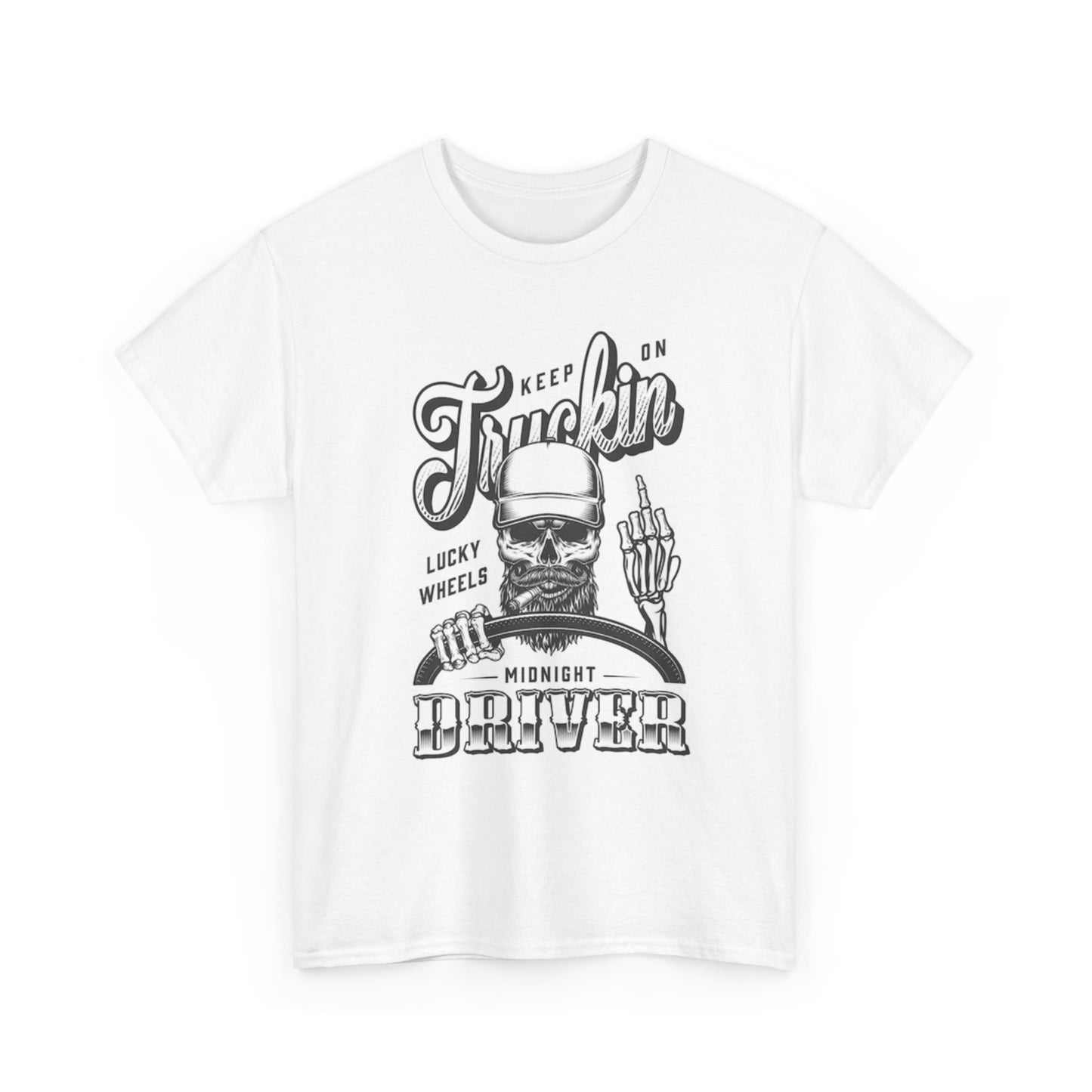 Keep On Truckin Midnight Driver T Shirt Graphic Unisex Heavy Cotton Tee