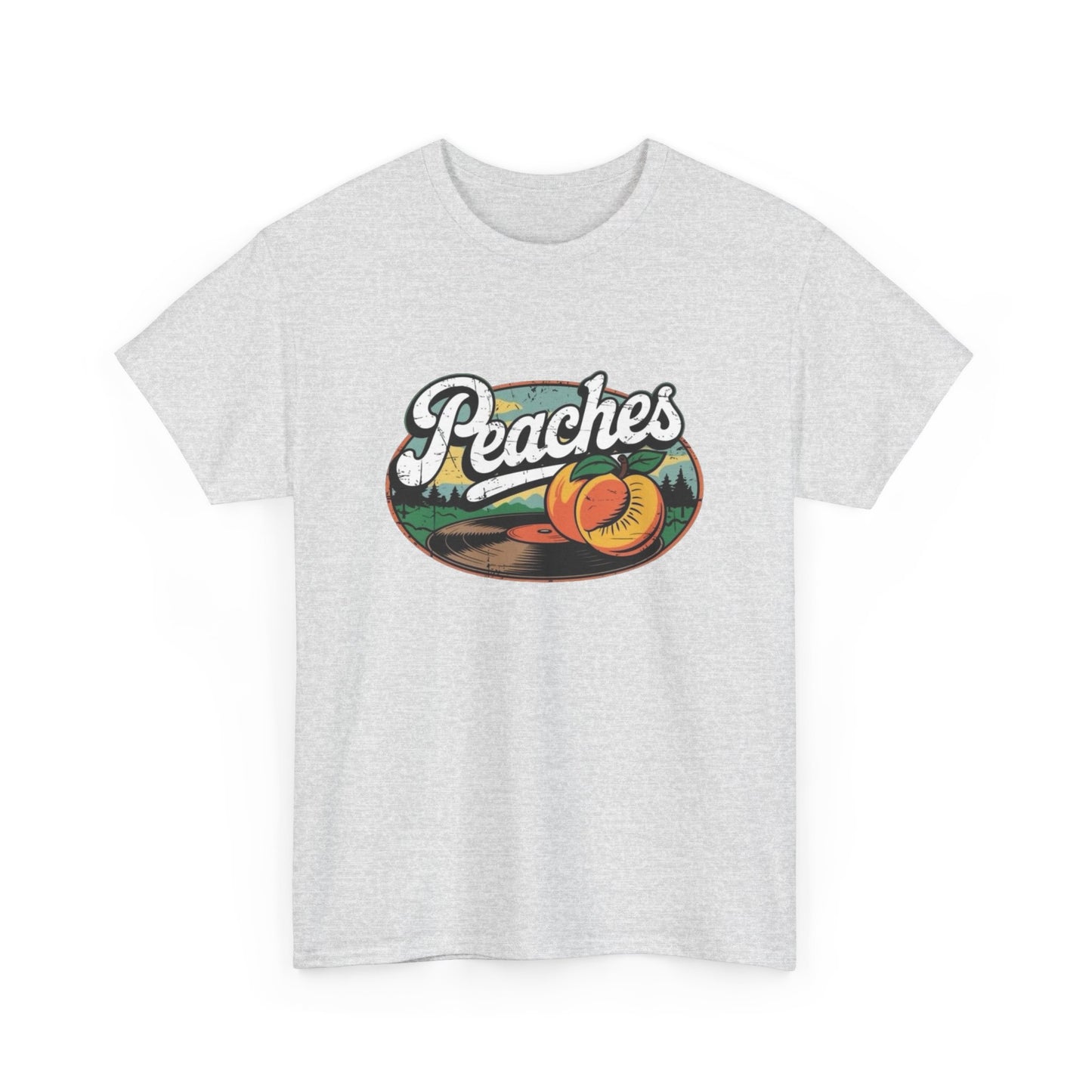 Peaches Retro Graphic T Shirt NEW Vintage Unisex Heavy Cotton Tee