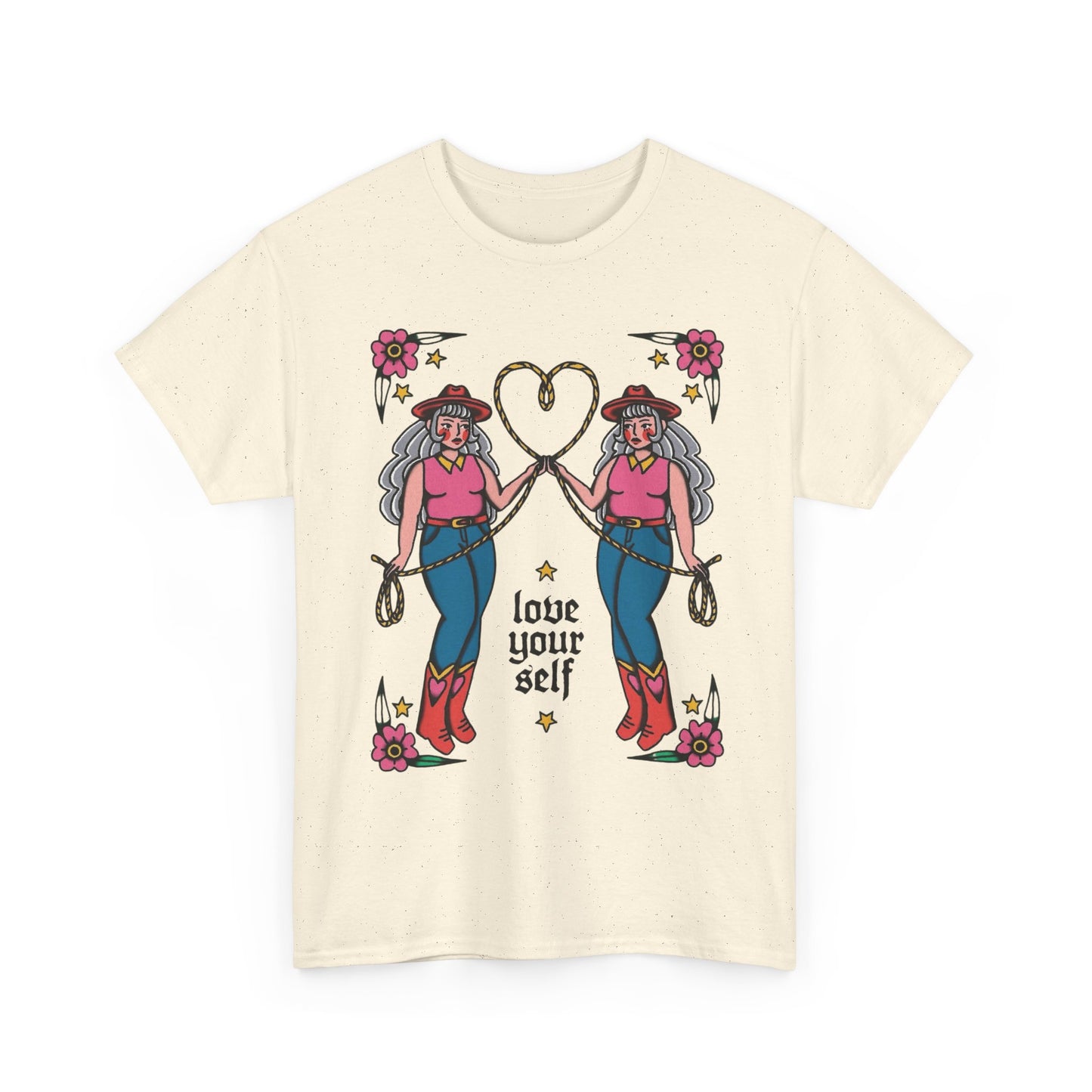 Love Yourself Cowgirl Graphic T-Shirt Unisex Heavy Cotton Tee Gift NEW