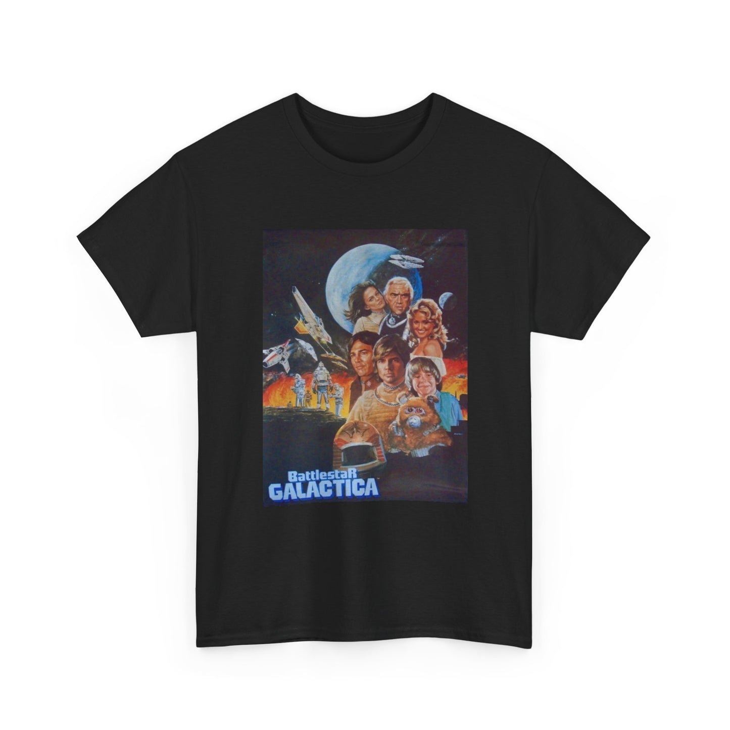 Battlestar Galactica Tshirt Retro Poster Spaceship Series Unisex Heavy Cotton