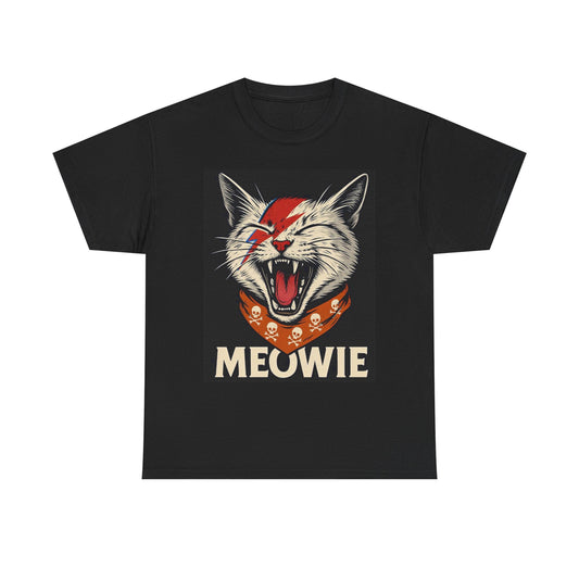 Meowie Funny Graphic T Shirt Cat Jokes Unisex Heavy Cotton Tee