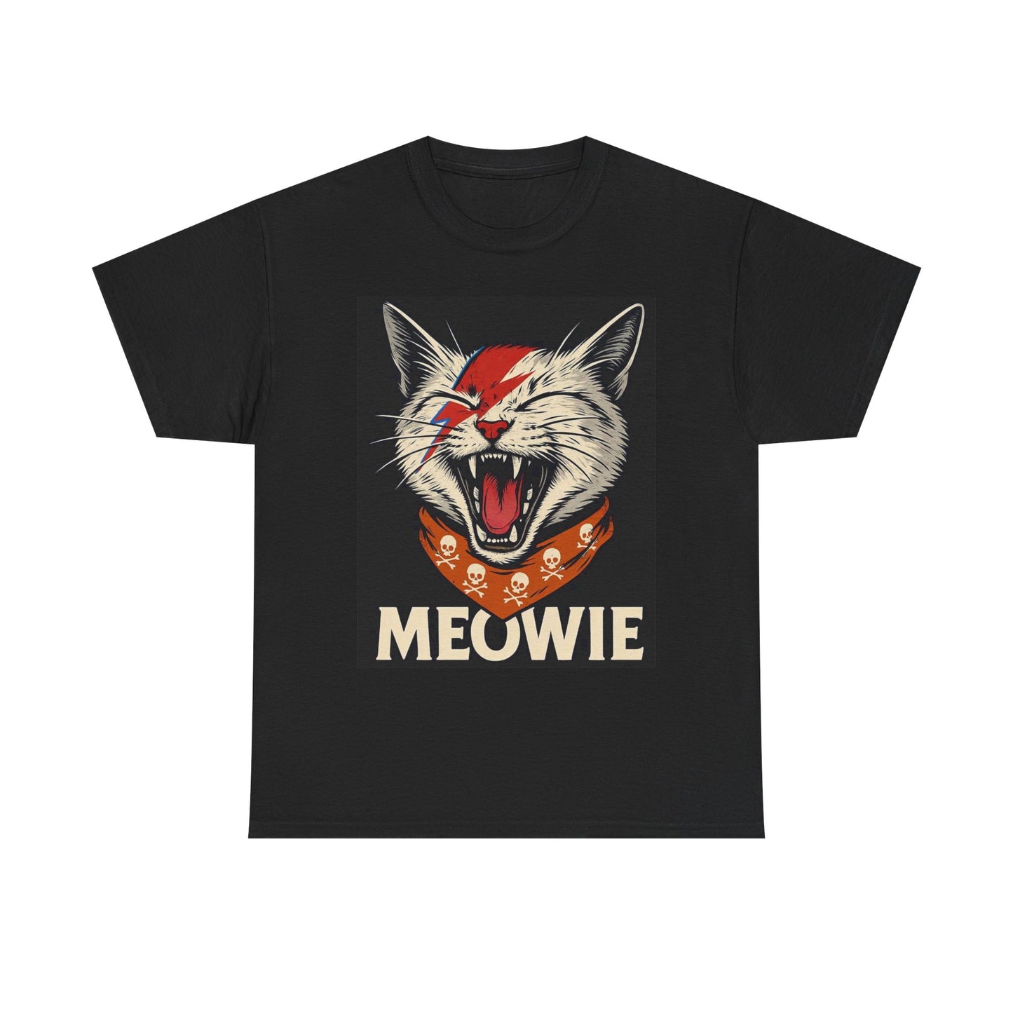 Meowie Funny Graphic T Shirt Cat Jokes Unisex Heavy Cotton Tee