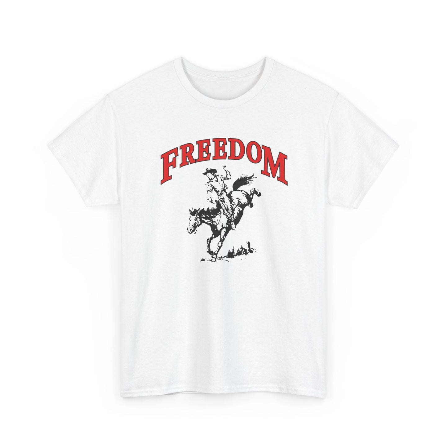 Freedom Western Cowboy Graphic T Shirt Heavy Cotton Tee NEW Gift