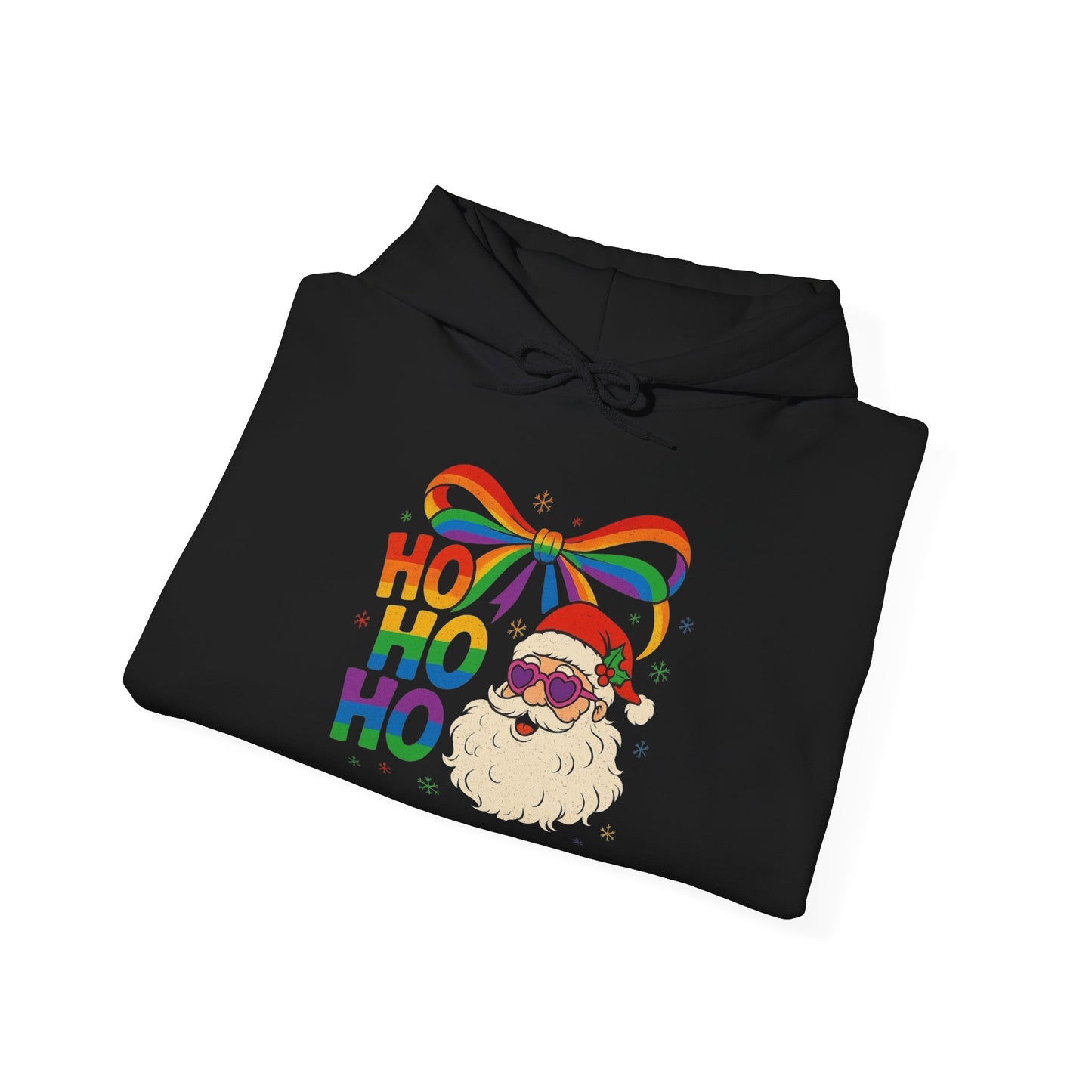 Rainbow Christmas Graphic Hoodie Santa Unisex Heavy Blend™ Hooded Sweatshirt NEW