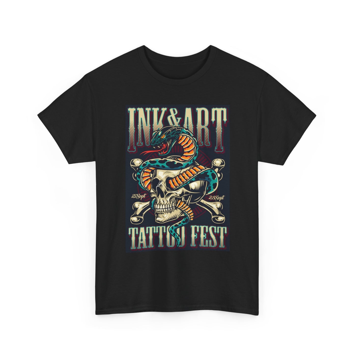 Ink And Art Tattoo Fest Graphic T Shirt Unisex Heavy Cotton Tee