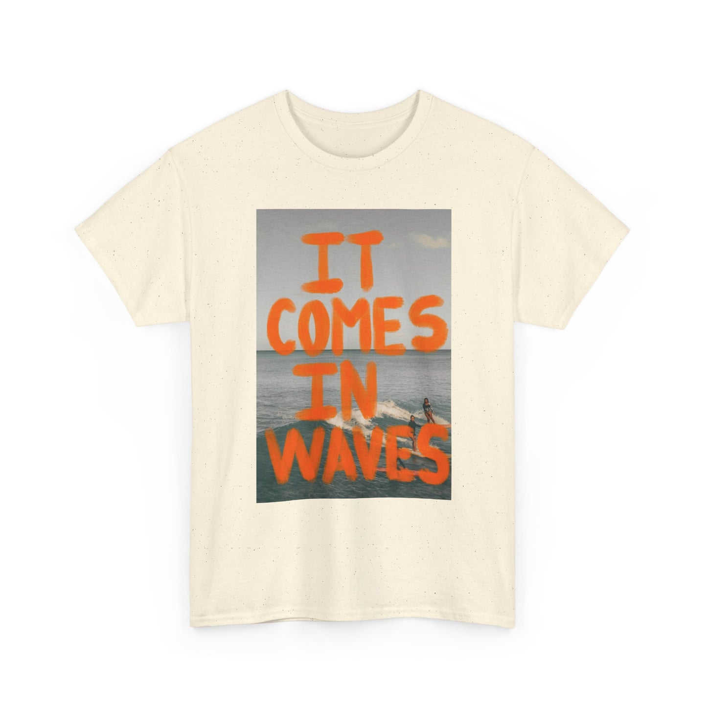 It Comes In Waves Surfing Graphic T Shirt Unisex Heavy Cotton Tee New Gift