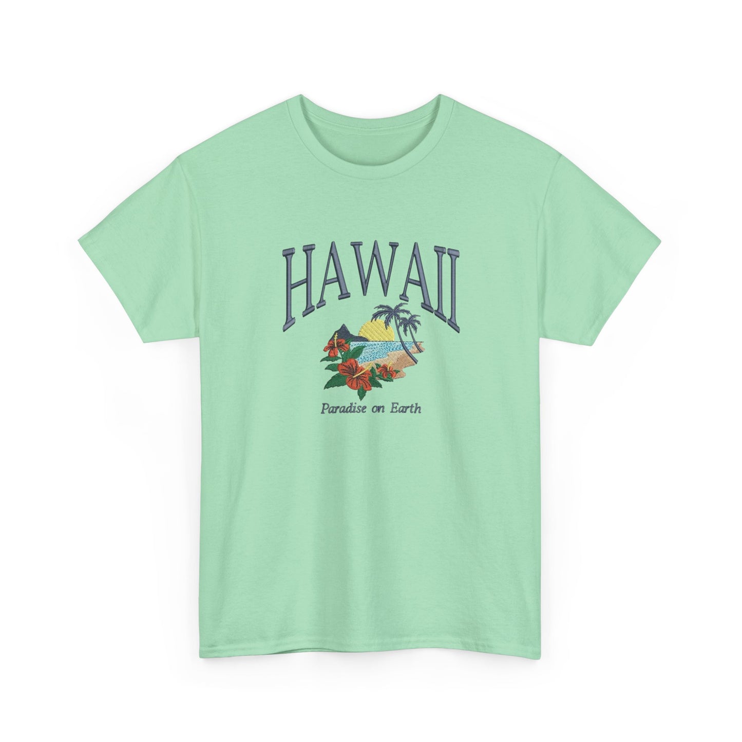 Hawaii Paradise On Earth Graphic T Shirt NEW Unisex Heavy Cotton Tee