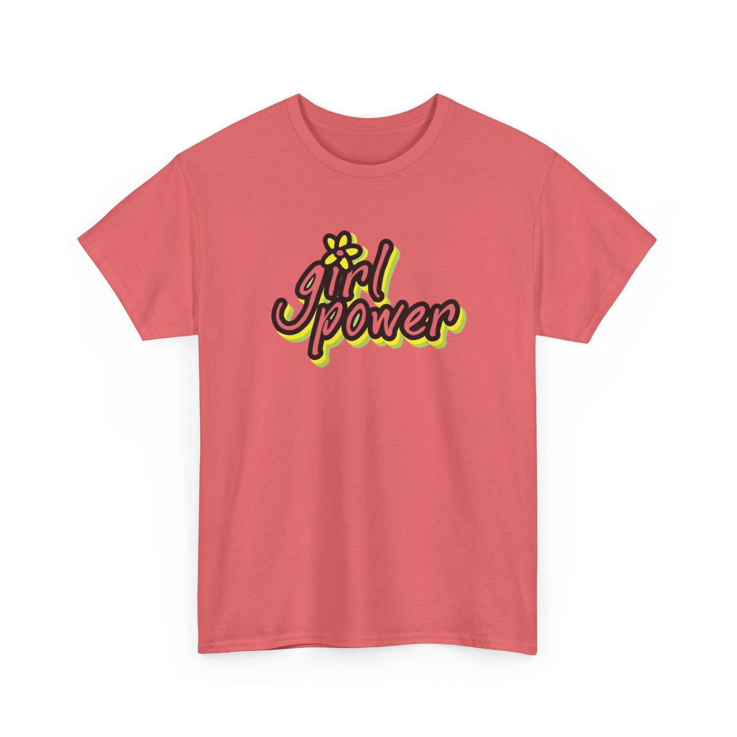 Girl Power Graphic T Shirt Girly Tee Retro Flower Power Unisex Heavy Cotton Tee