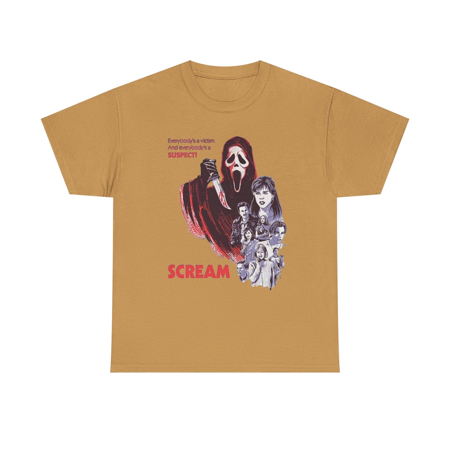 Scream Graphic T Shirt Retro Movie Horror Film Vintage Unisex Heavy Cotton Tee