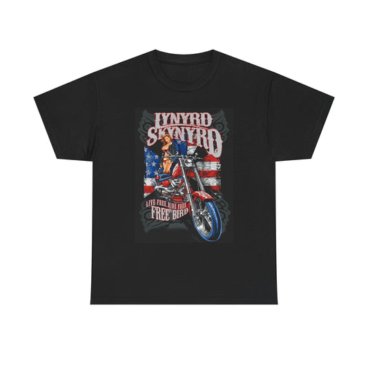 Lynyrd Skynyrd Graphic T Shirt Vintage Freebird  Retro Unisex Heavy Cotton Tee