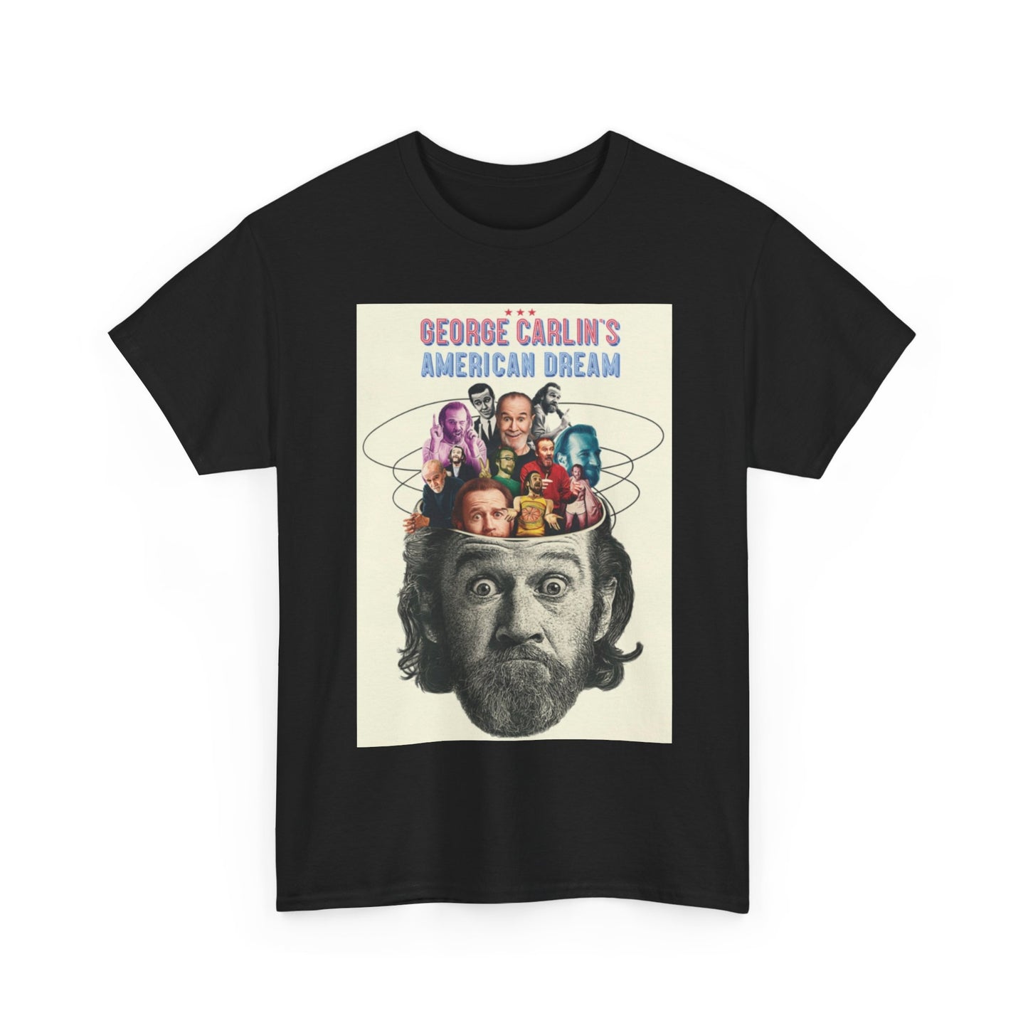 George Carlin Tshirt Vintage Comedian Poster American Unisex Heavy Cotton Tee