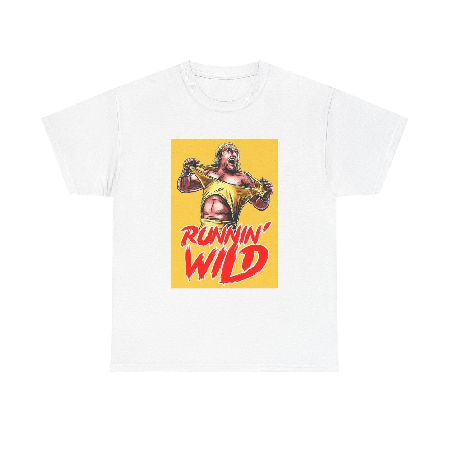 Hulk Tshirt Vintage Wrestling Runnin Wild Hogan Cartoon Graphic Heavy Cotton Tee