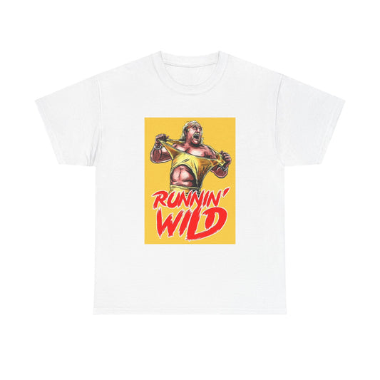 Hulk Tshirt Vintage Wrestling Runnin Wild Hogan Cartoon Graphic Heavy Cotton Tee