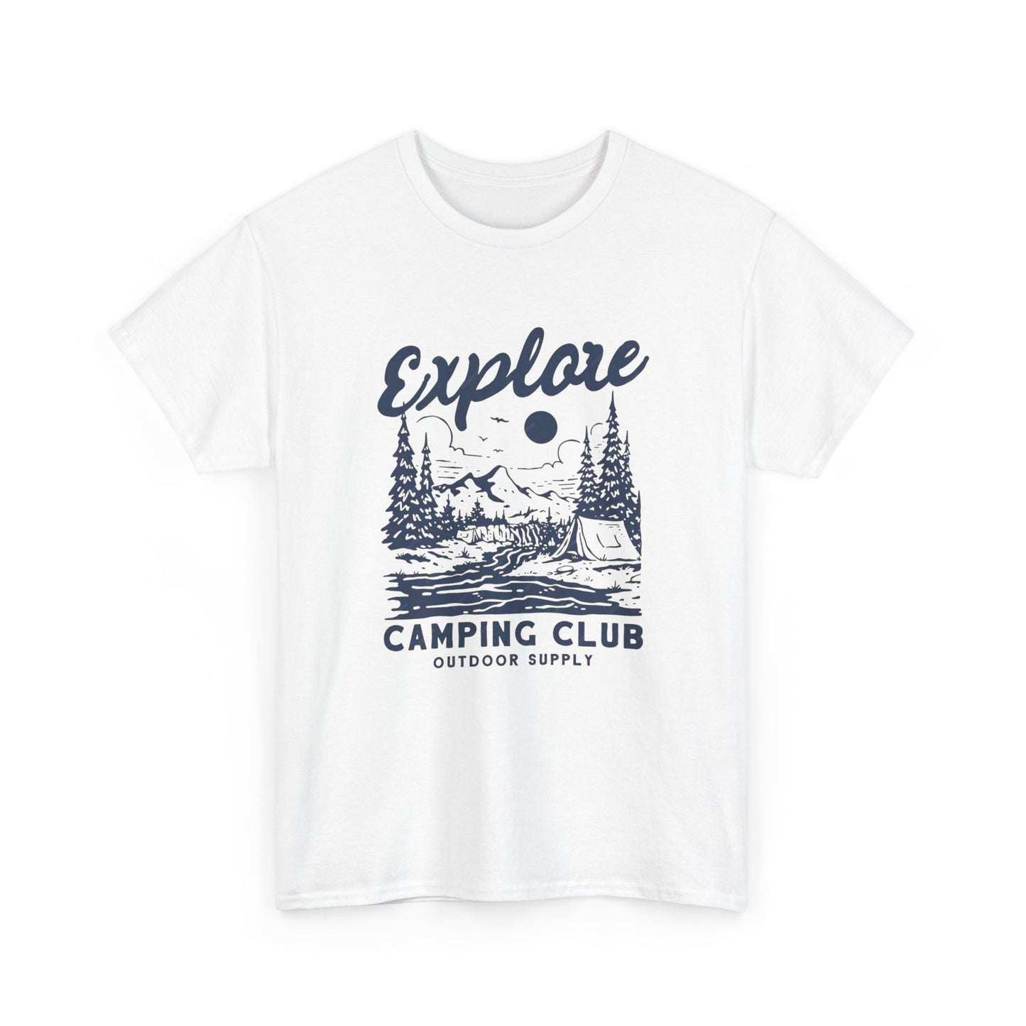 Explore Camping Club Graphic T Shirt Unisex Heavy Cotton Tee
