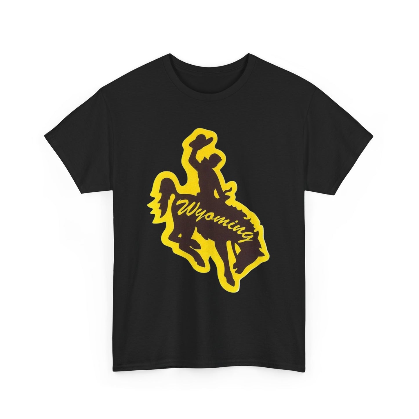 Wyoming Cowboy Graphic T Shirt NEW ADULT Unisex Heavy Cotton Tee