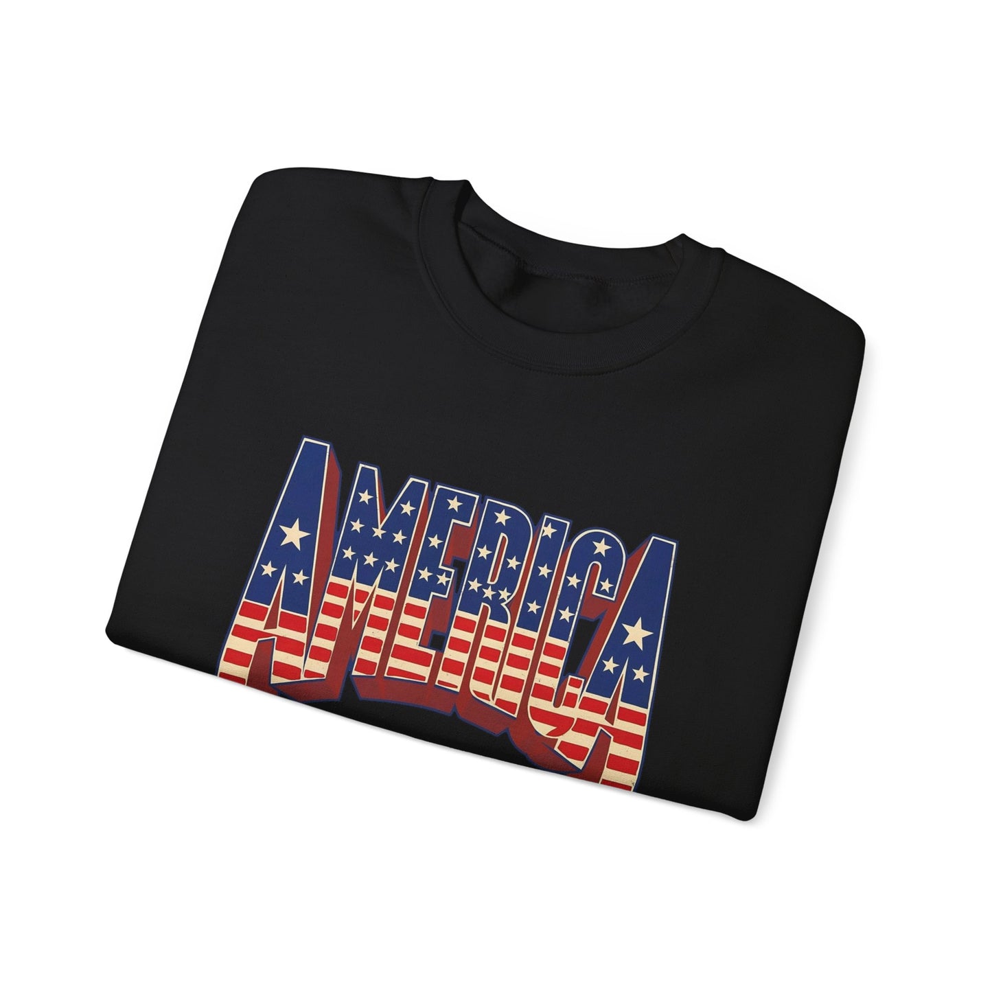 America Graphic USA Retro Sweater NEW Unisex Heavy Blend™ Crewneck Sweatshirt