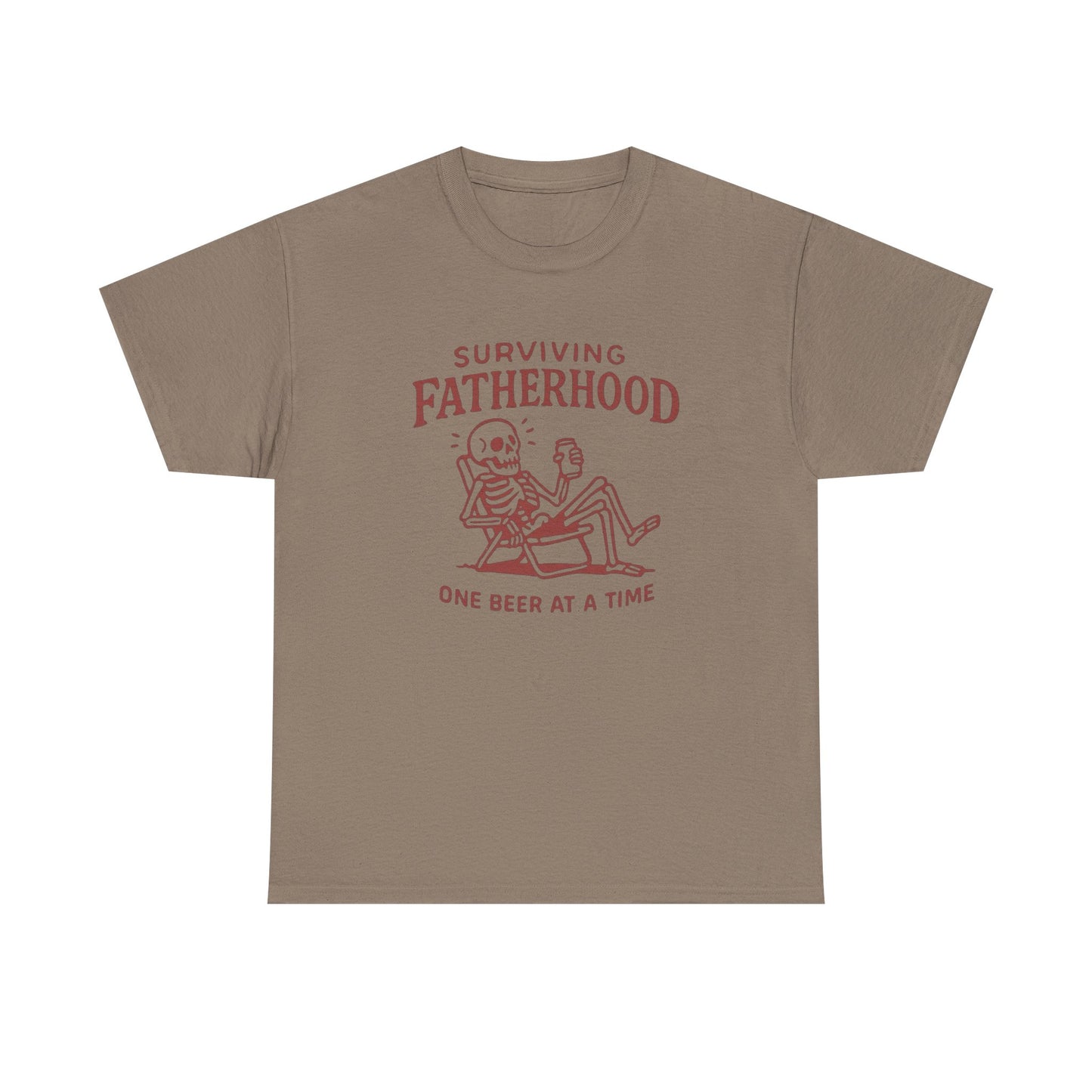 Surviving Fatherhood One Beer At A Time Graphic T Shirt Unisex Heavy Cotton Tee