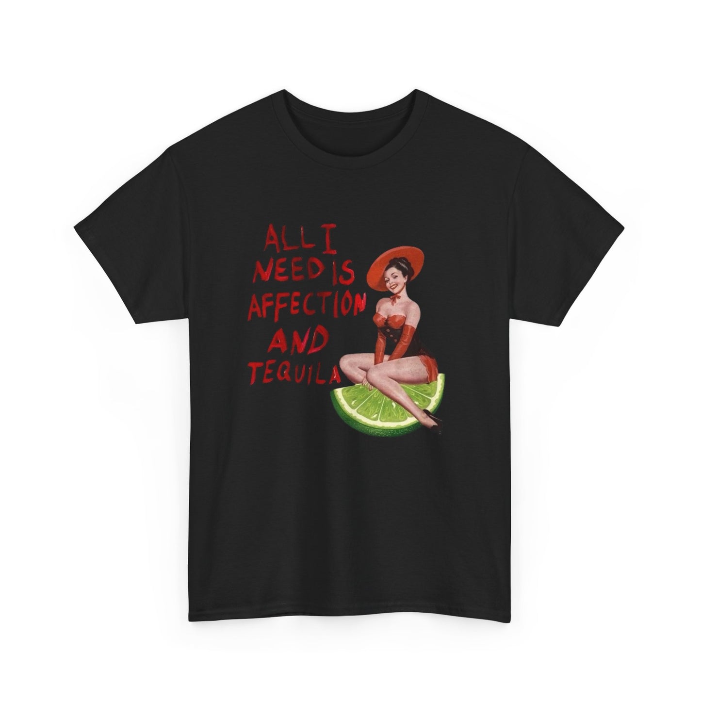 Tequila And Affection Graphic T-Shirt Women's Heavy Comfy Cotton Tee