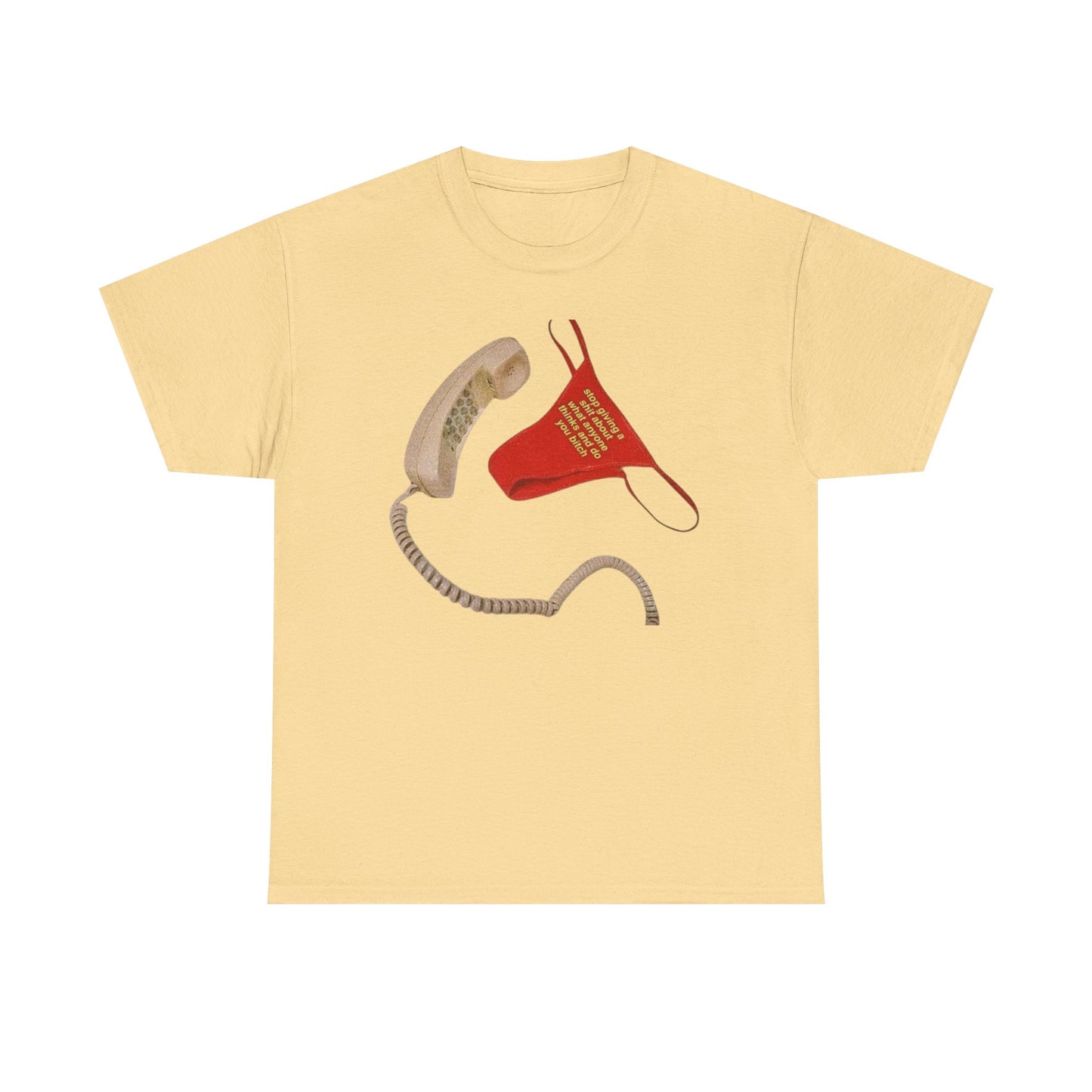 Stop Caring Thong Funny Vintage Graphic T-Shirt Comfy Cotton Tee Brand NEW
