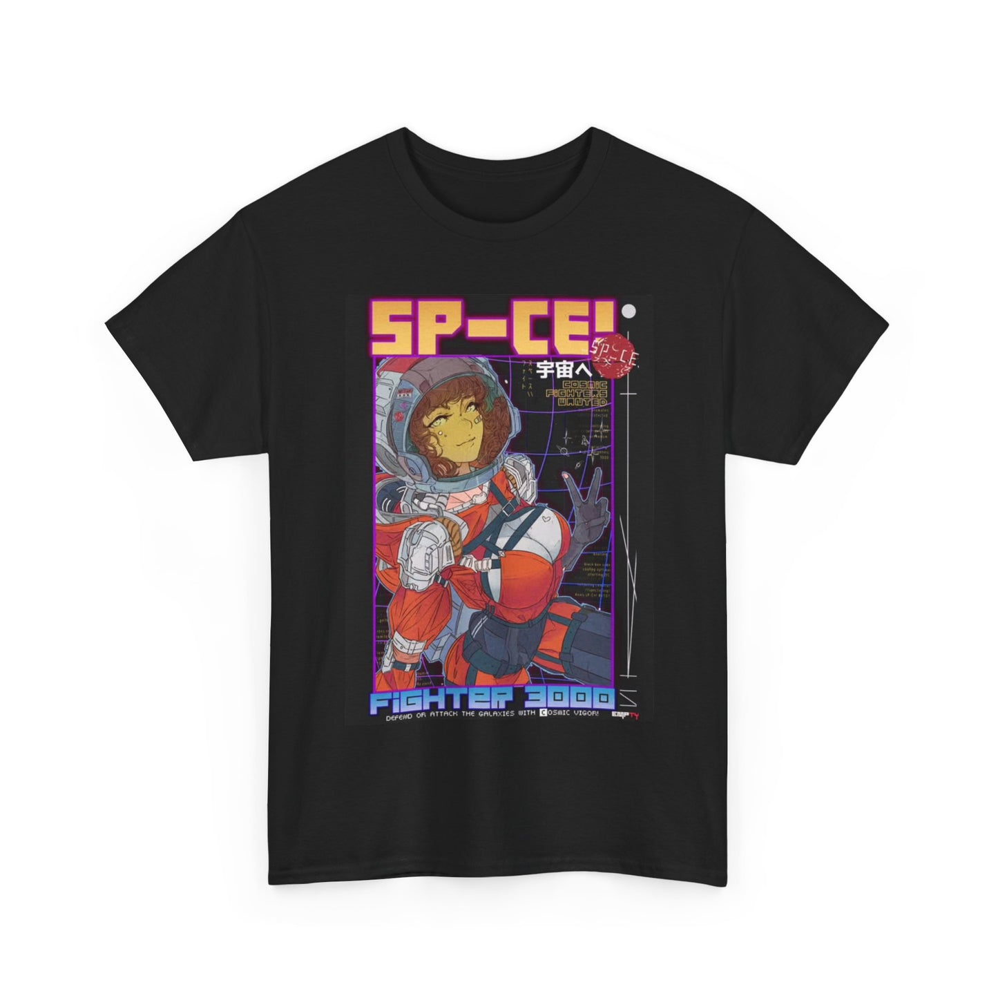 Amine tshirt Space girl cartoon character gaming Unisex Heavy Cotton Tee