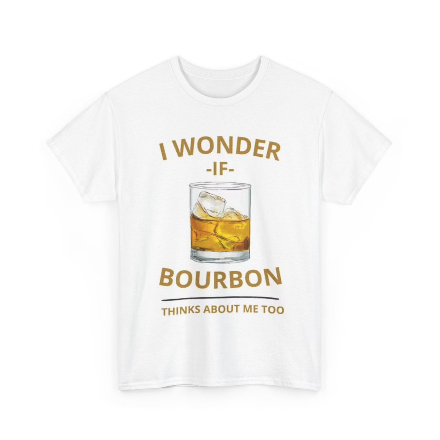 Bourbon On The Rocks Shirt Funny Whiskey Graphic unisex Heavy Cotton Tee