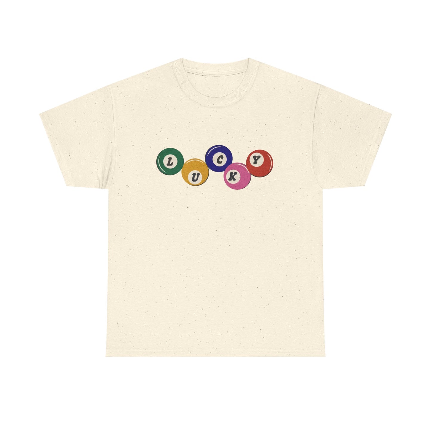 Lucky Pool Balls Retro Graphic T Shirt Men's Heavy Cotton Tee