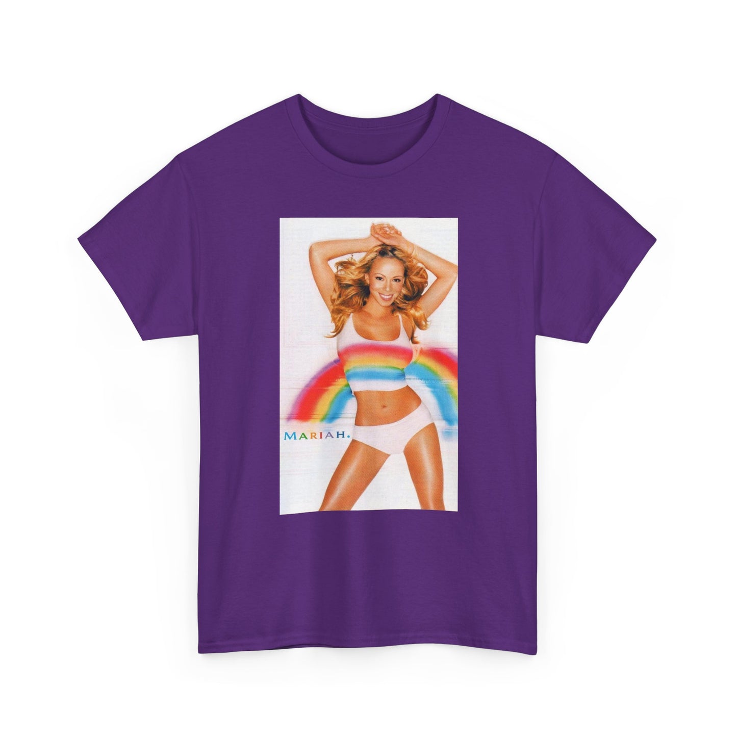 Mariah Carey T-shirt vintage Adam Sandler retro rainbow Unisex Heavy Cotton Tee