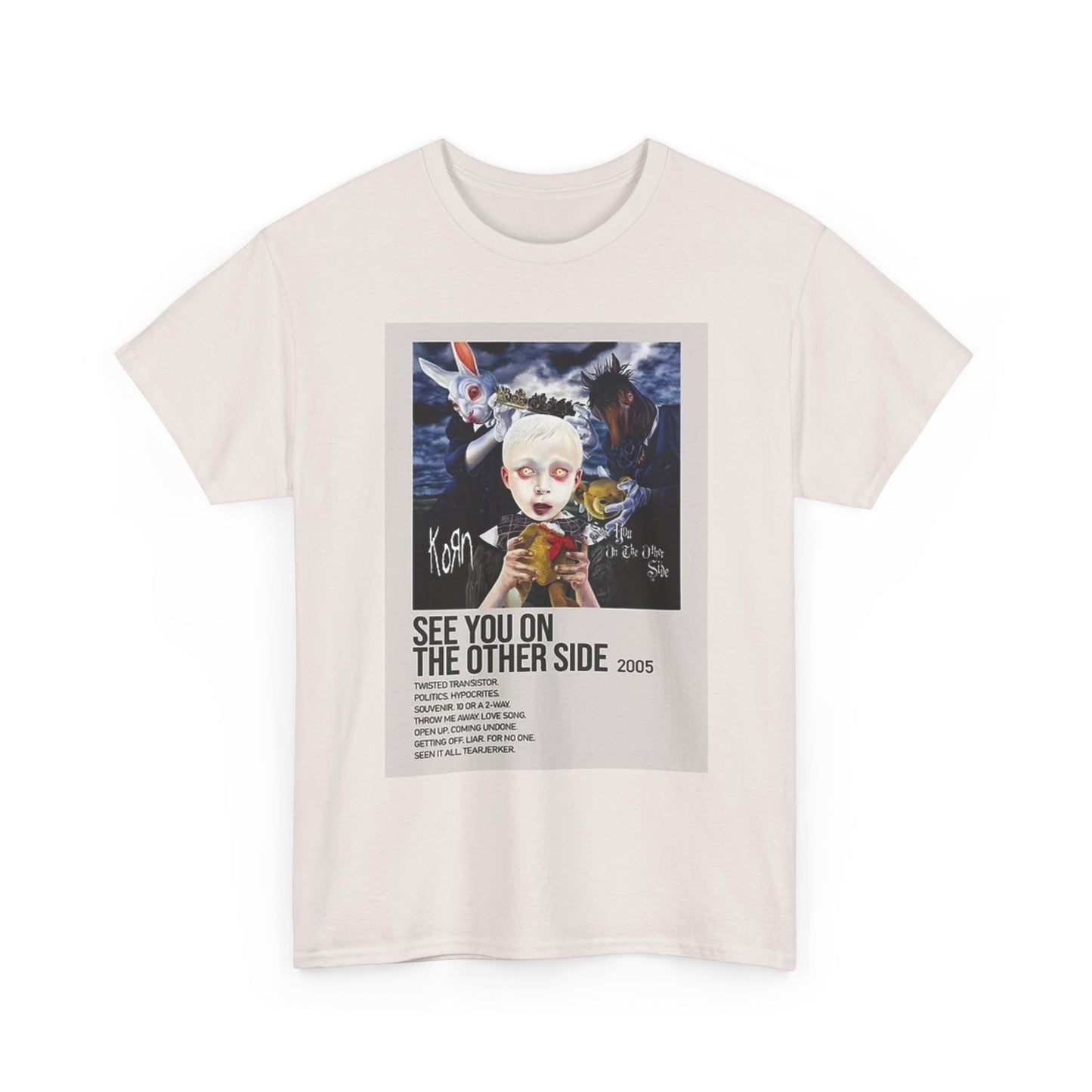 Korn Graphic T Shirt Retro Album Poster Unisex Heavy Cotton Tee