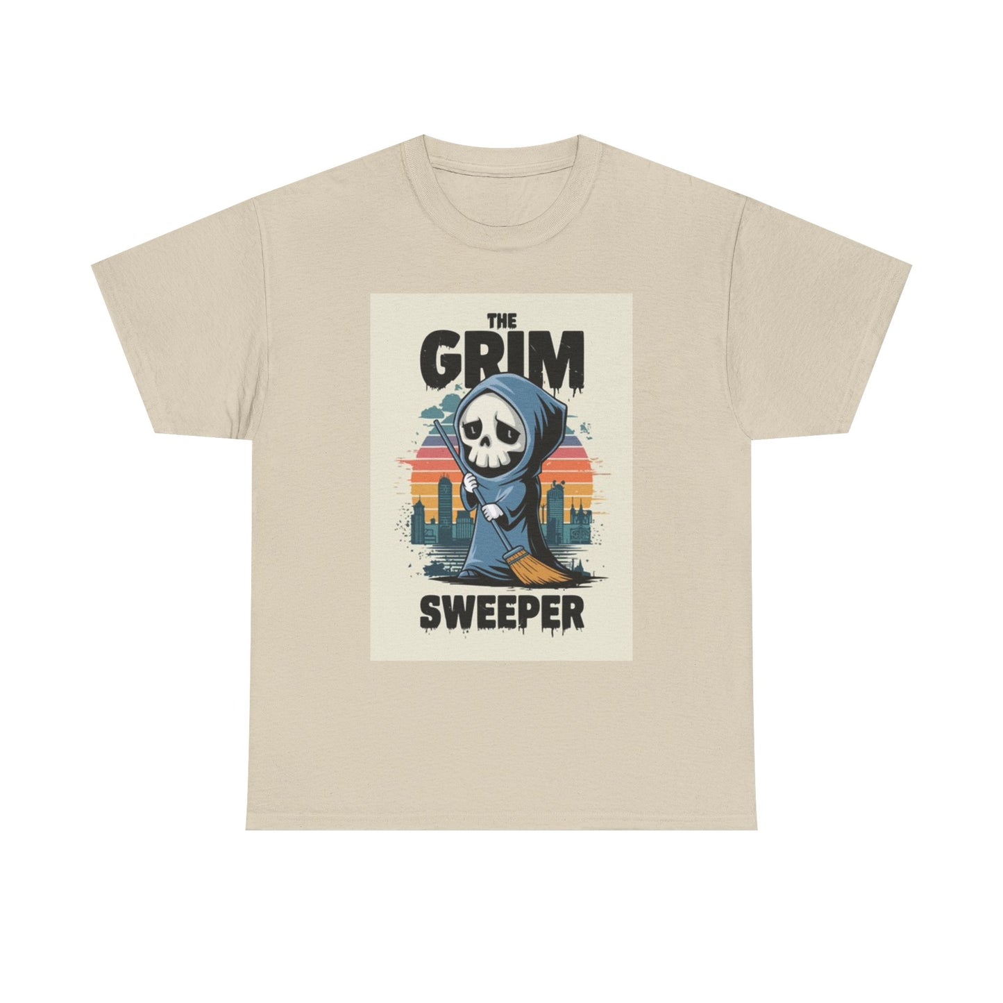 The Grim Sweeper Graphic T Shirt Funny Unisex Heavy Cotton Tee