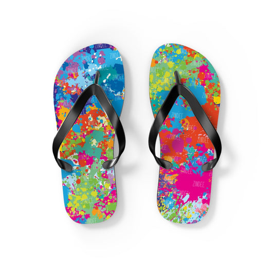 Paint Splatter Flip Flops, Sandals Slides, Summer Footwear, Brand New