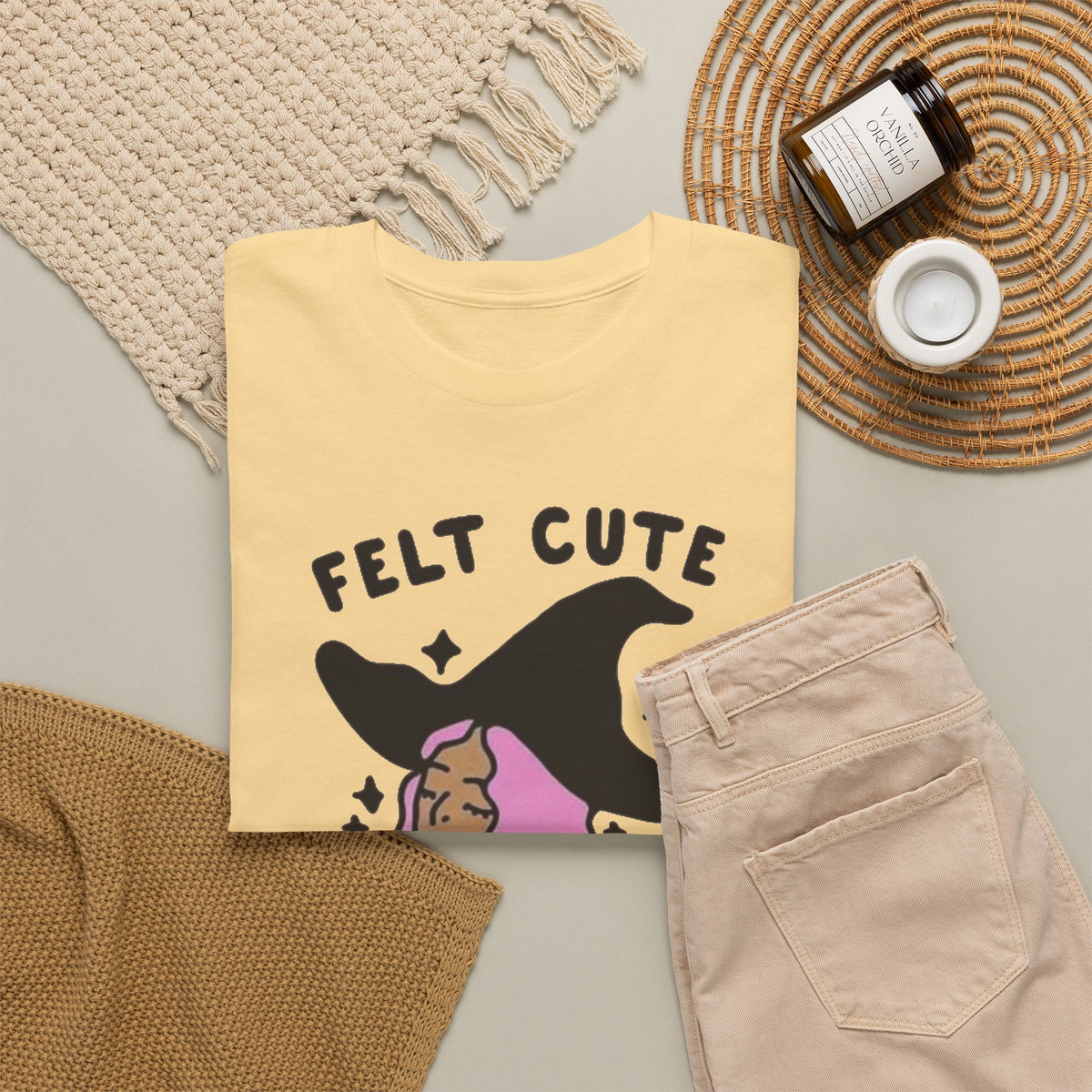 Funny Witch Graphic T Shirt Women's Felt Cute Jokes Heavy Cotton Tee