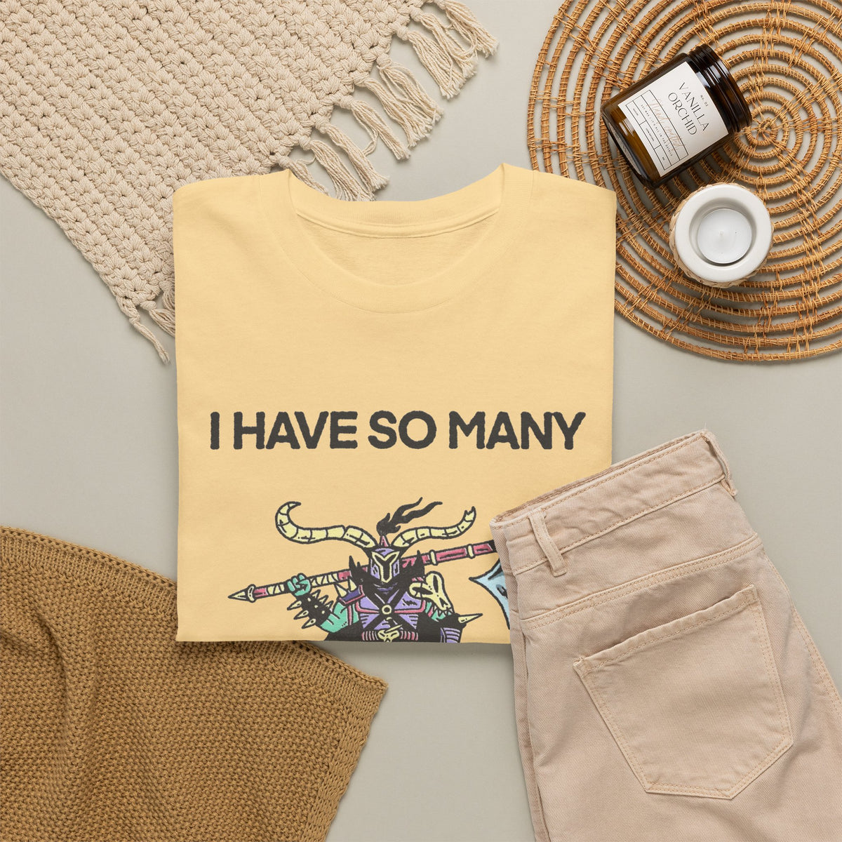 I Have So Many Feelings Funny Medieval Graphic T Shirt Men's Heavy Cotton Tee