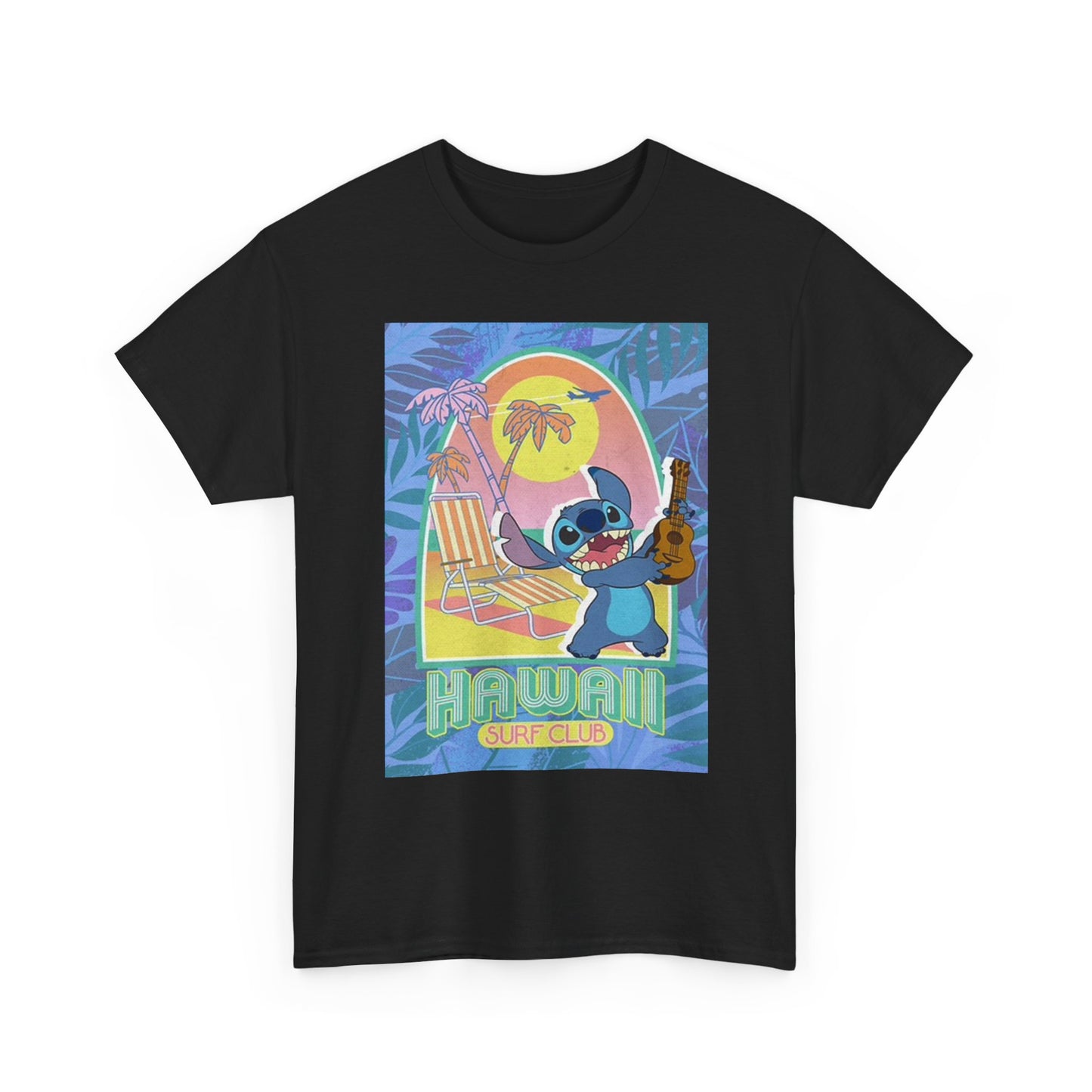 Hawaiian Surf Club Graphic T Shirt Retro Cartoon Unisex Heavy Cotton Tee
