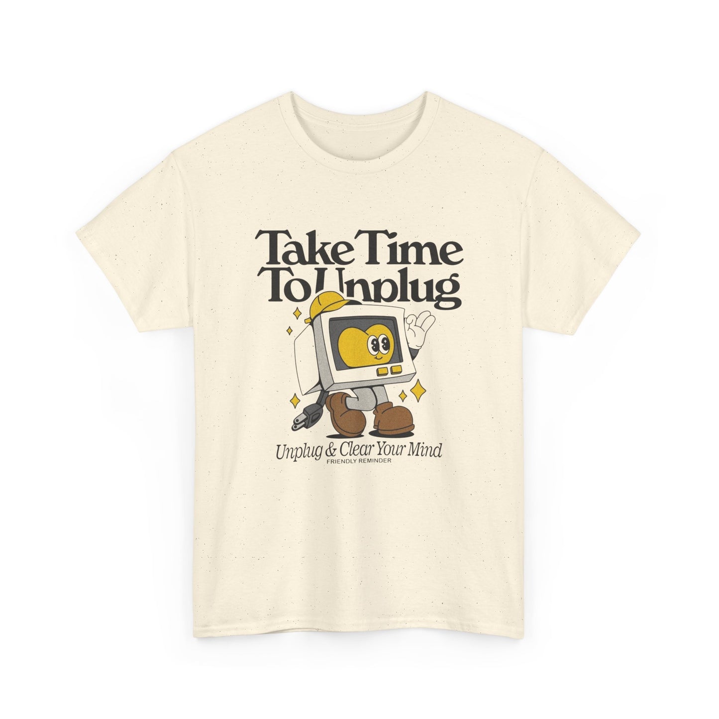 Take Time To Unplug Graphic T Shirt Unisex Heavy Cotton Tee NEW Gift
