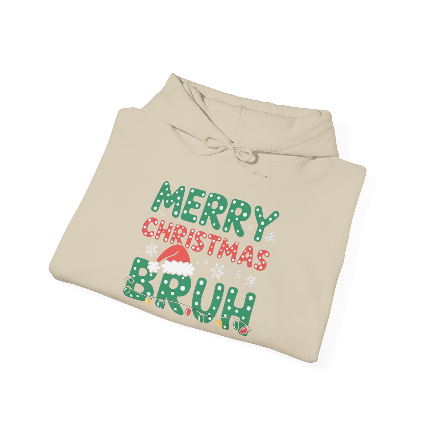 Merry Christmas Bruh Graphic Hoodie Unisex Heavy Blend™ Hooded Sweatshirt