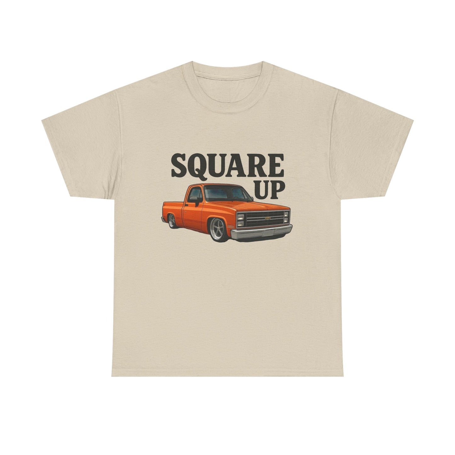 Square Up Chevy Trucks Retro Graphic T Shirt Unisex Heavy Cotton Tee NEW